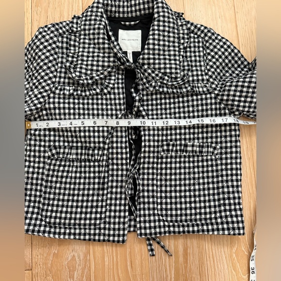 Avec Les Filles spring Jacket quilted black and white checkered ribbon tie - Picture 3 of 9